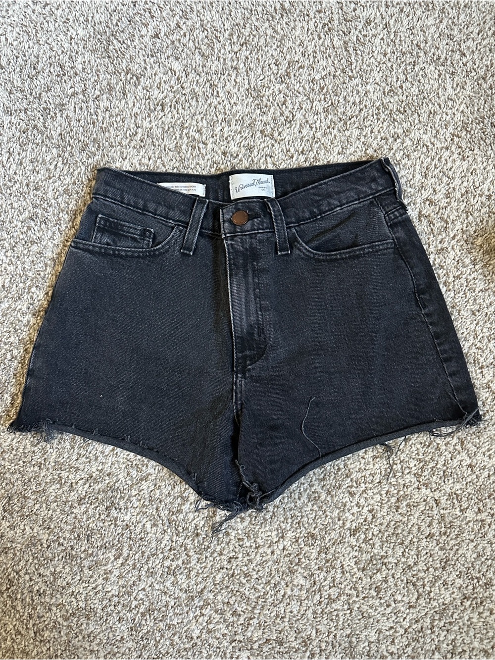 Universal Thread High-Waist Black Denim Cutoff Shorts